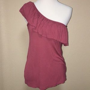 Mossimo Supply Co. - One Shoulder Ruffle Pink Top